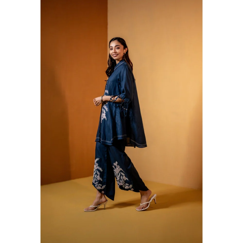 The House of Hemp Navy Blue Neelam Co-Ord Set - Image 4