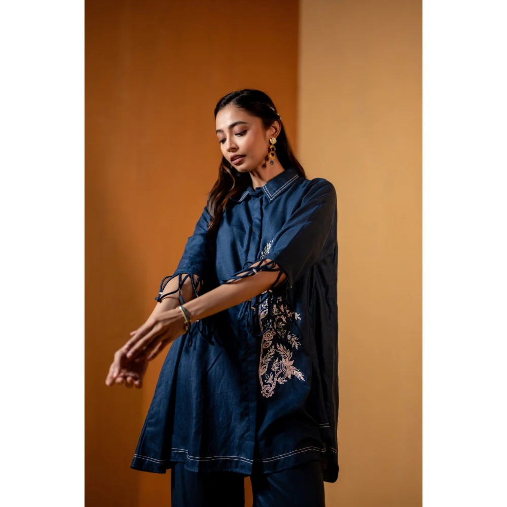 The House of Hemp Navy Blue Neelam Co-Ord Set - Image 7