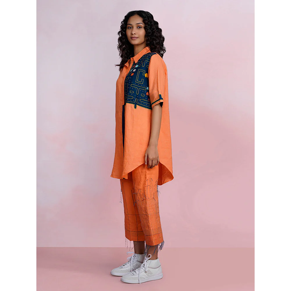 The House of Hemp Sunset Pac-Man Orange Shirt with Pant (Set of 2) - Image 3