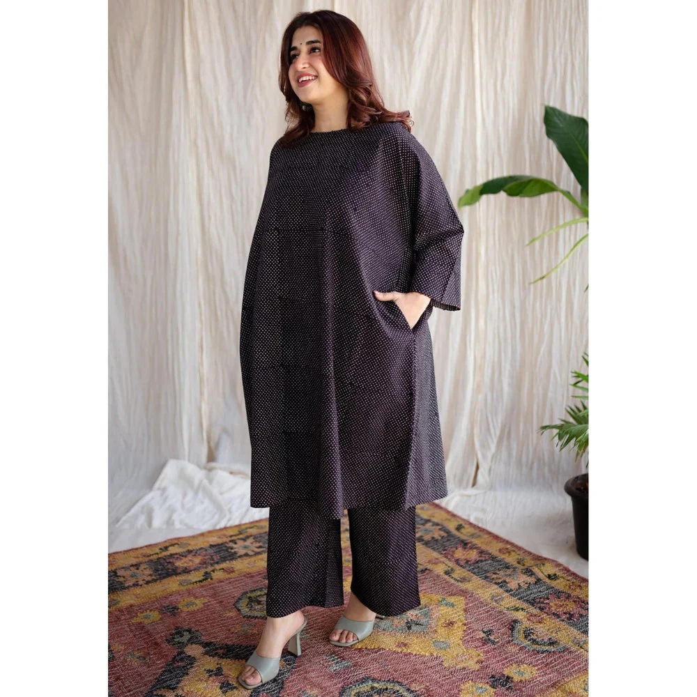 The Indian Ethnic Co. Charcoal Straight Ajrakh Handblock Print Cotton Pant - Image 7