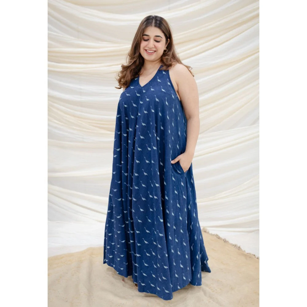 The Indian Ethnic Co. Indigo Dabu Cotton Dress - Image 2