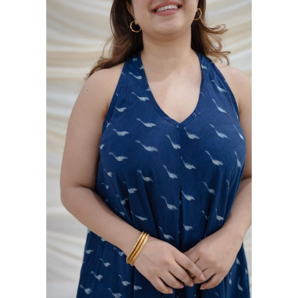 The Indian Ethnic Co. Indigo Dabu Cotton Dress - Image 5