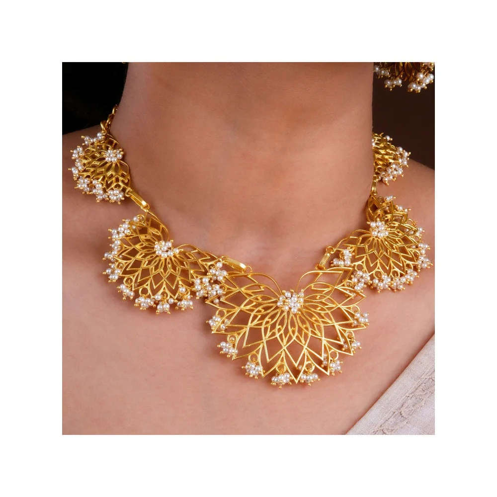 TOTAPARI Gold Padma Haar Jewellery Set - Image 6