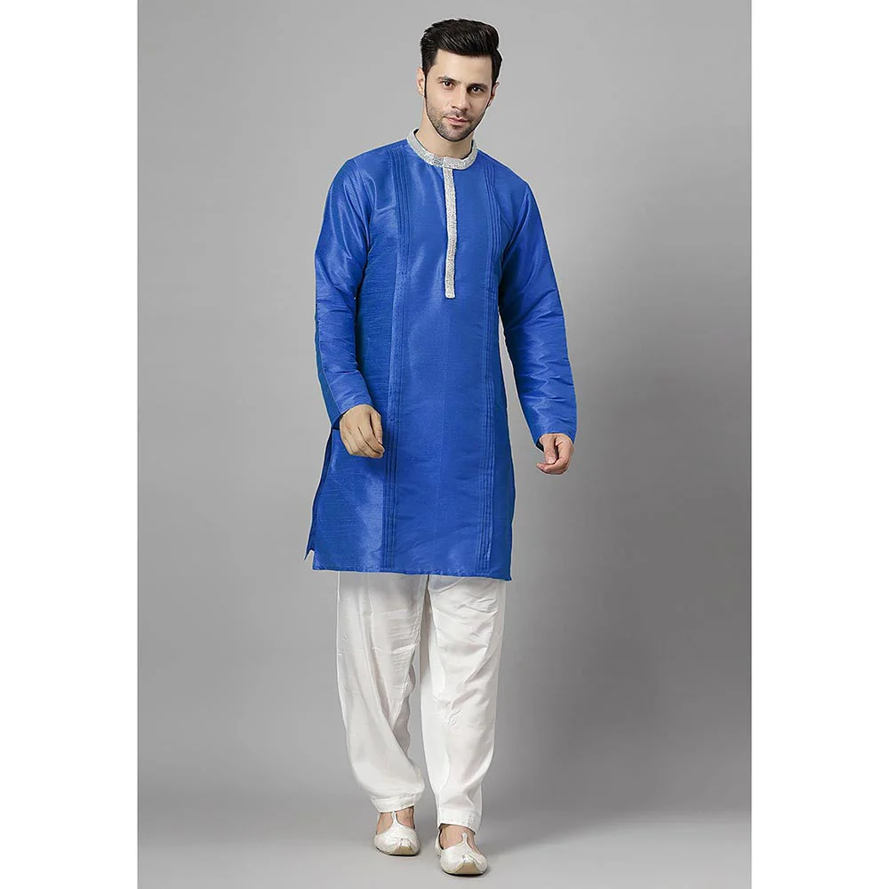 UTSAV FASHION Blue Embellished Pleated Straight Kurta with Salwar
