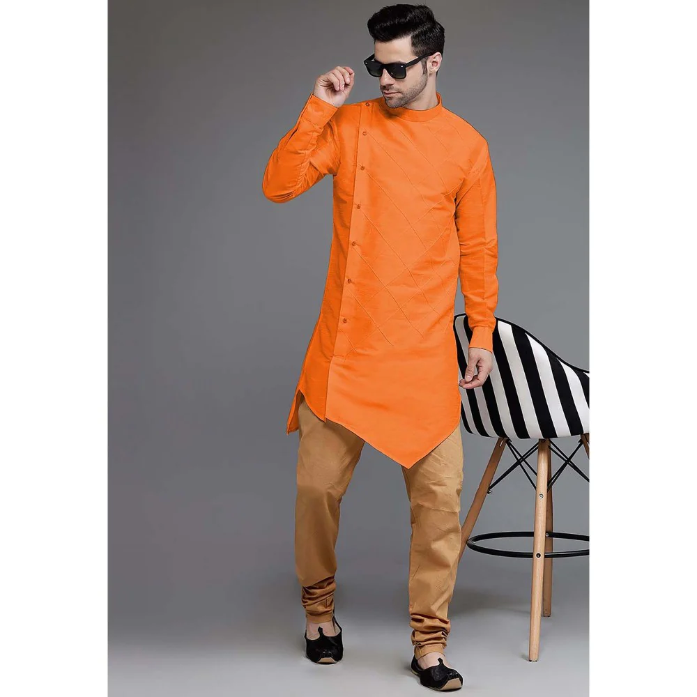 UTSAV FASHION Orange Solid Kurta and Pant - Image 3