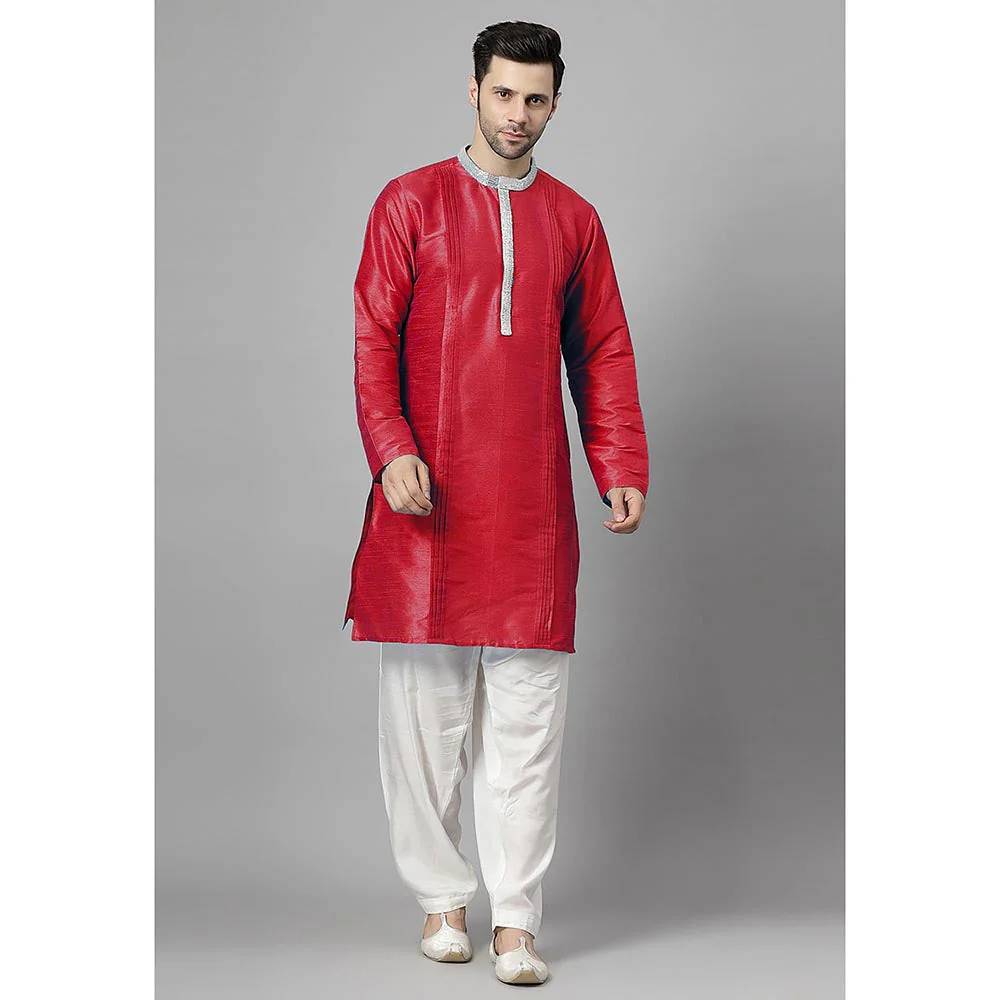 UTSAV FASHION Pink Embellished Pleated Straight Kurta with Salwar