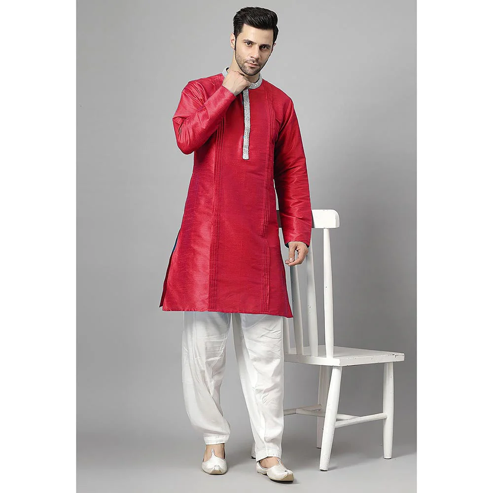 UTSAV FASHION Pink Embellished Pleated Straight Kurta with Salwar - Image 2
