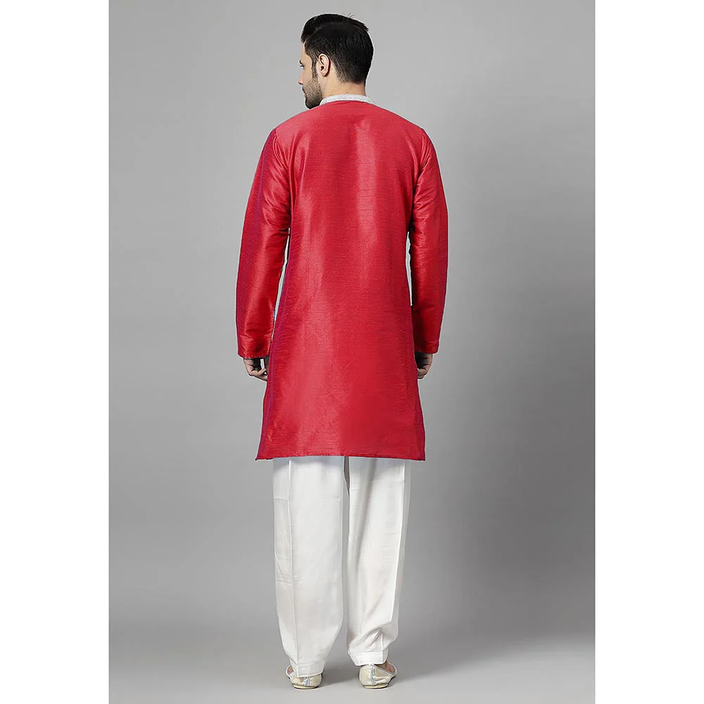 UTSAV FASHION Pink Embellished Pleated Straight Kurta with Salwar - Image 4