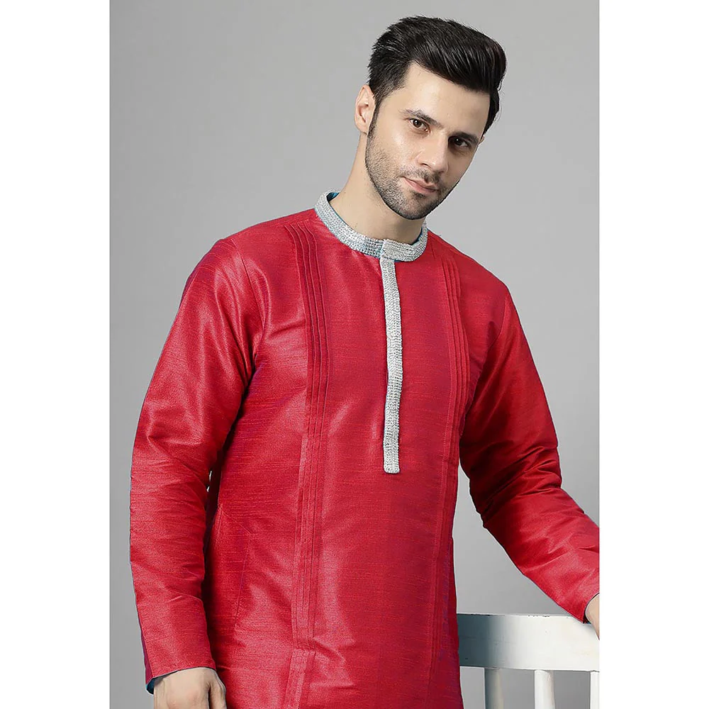 UTSAV FASHION Pink Embellished Pleated Straight Kurta with Salwar - Image 5