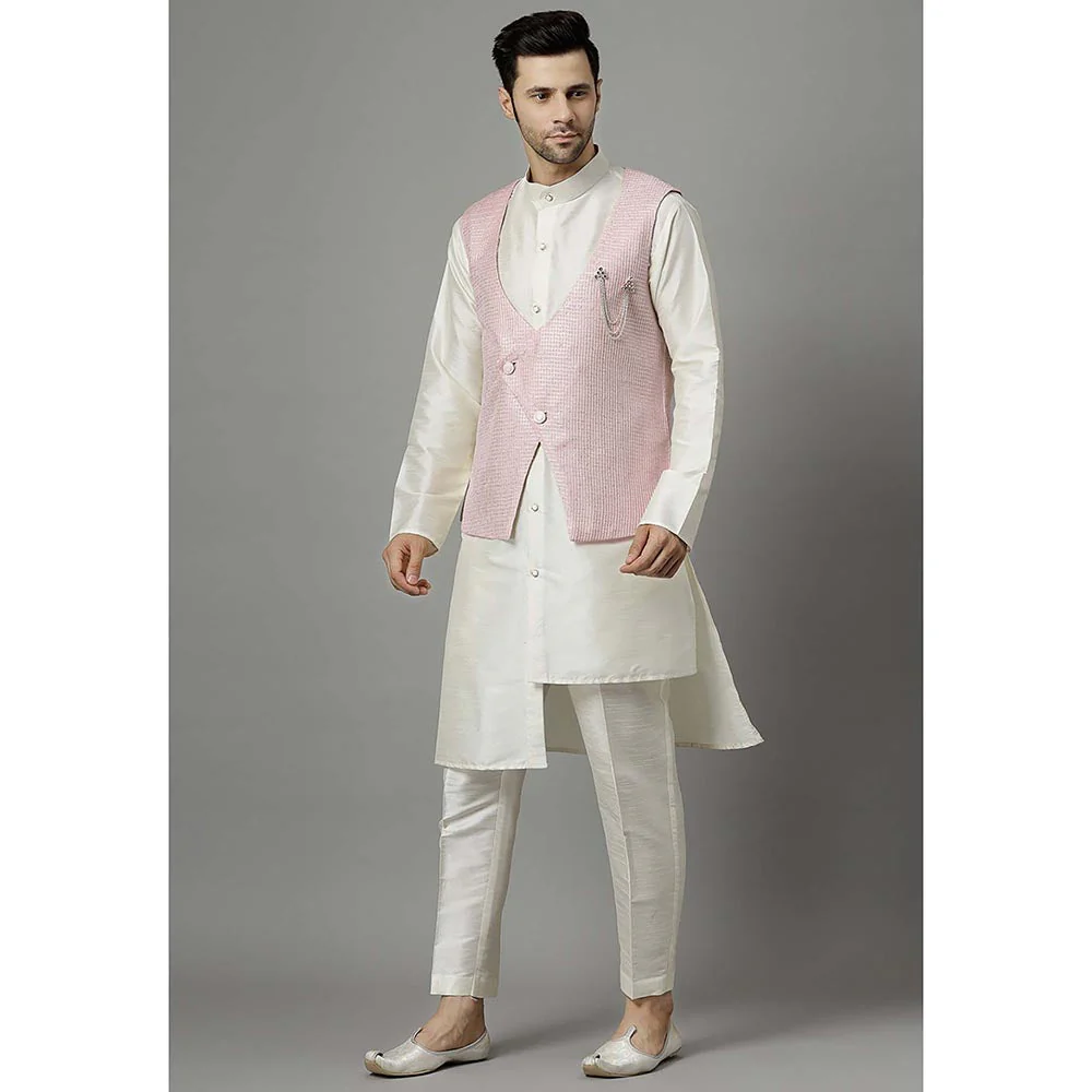 UTSAV FASHION Pink Kurta and Pant with Waistcoat - Image 2