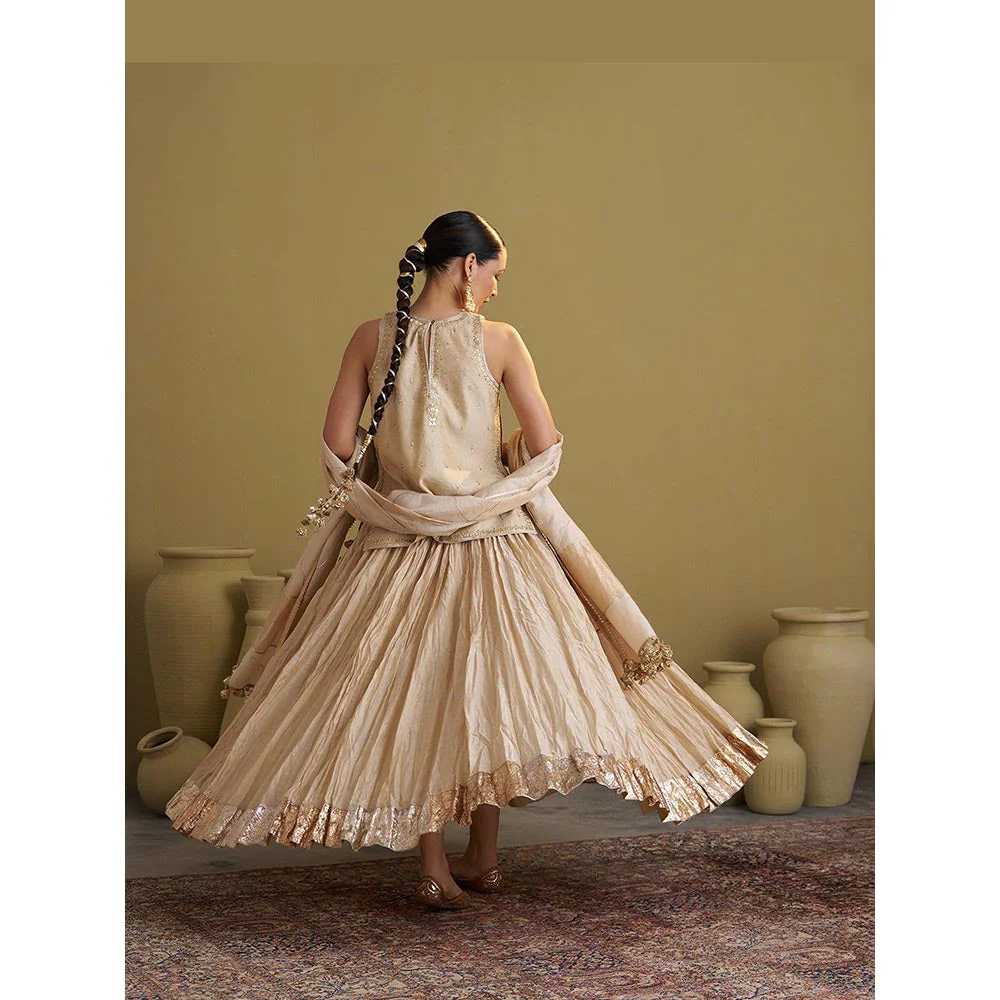Vaaya The Gold Silk Tissue Top with Handwork - Image 8