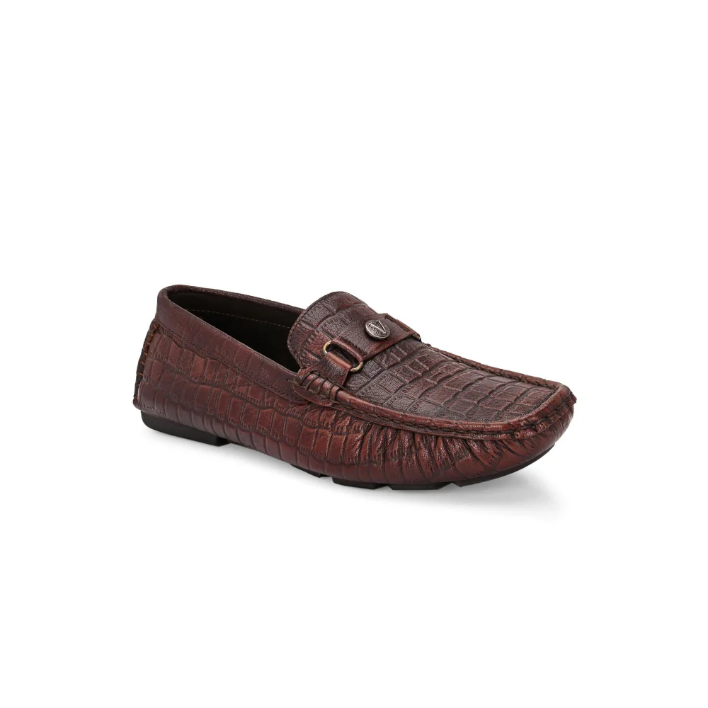 Valentino Men Premium Leather Brushoff Casual Slip On Driving Loafers - Image 3