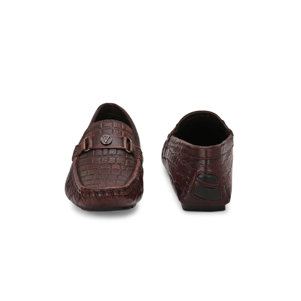 Valentino Men Premium Leather Brushoff Casual Slip On Driving Loafers - Image 7
