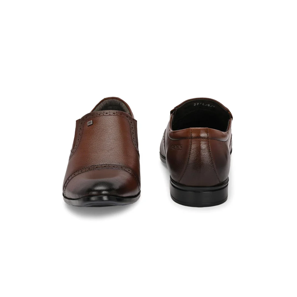 Valentino Men Premium Leather Mocca Slip-On Formal Loafer Shoes - Image 6
