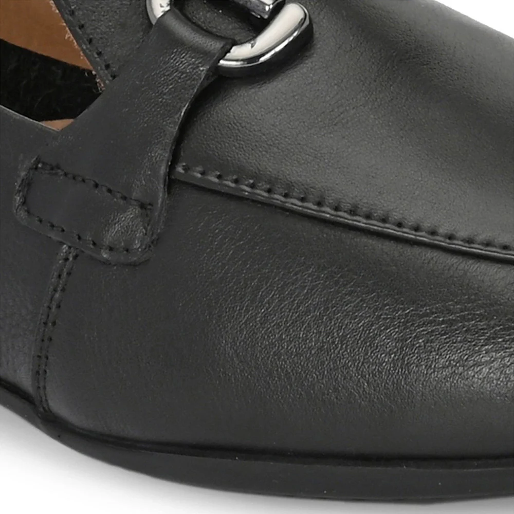 Valentino Women Black Premium Leather Loafers - Image 4