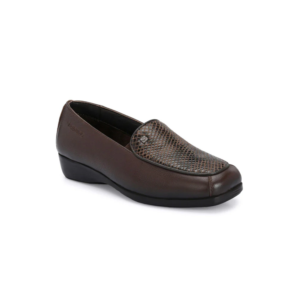 Valentino Women Brown Leather Loafers - Image 2