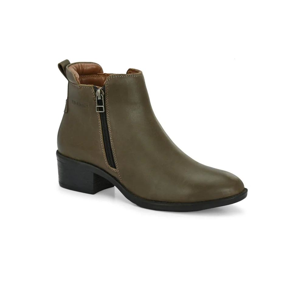 Valentino Women Olive Chelsea Boots - Image 2