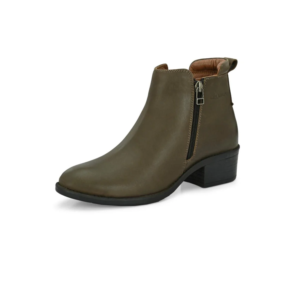 Valentino Women Olive Chelsea Boots - Image 7