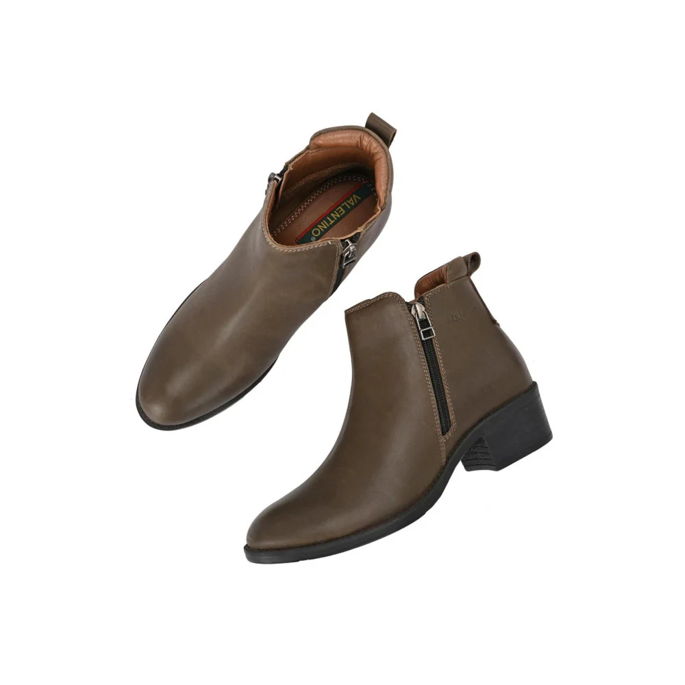 Valentino Women Olive Chelsea Boots - Image 8