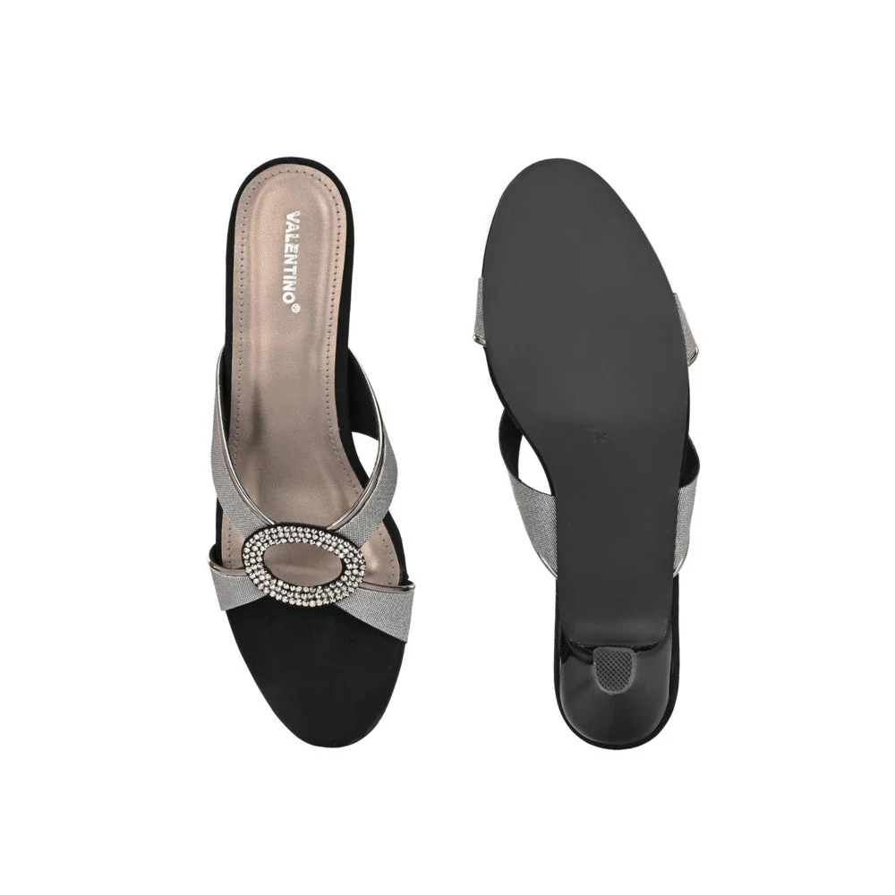 Valentino Women Premium Silver Sandal Heels - Image 6