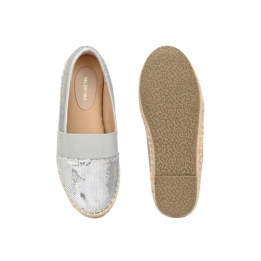 Valentino Women Silver Casual Loafers - Image 6