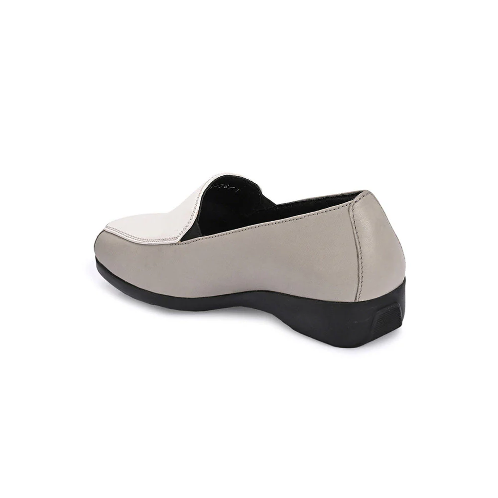 Valentino Women White Leather Loafers - Image 5