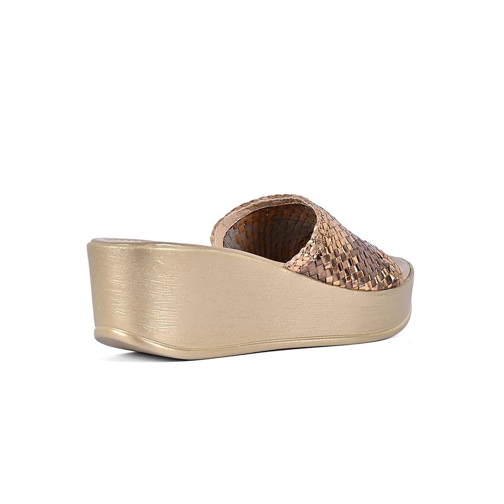Vanilla Moon Women Bronze Round Toe Wedges - Image 2