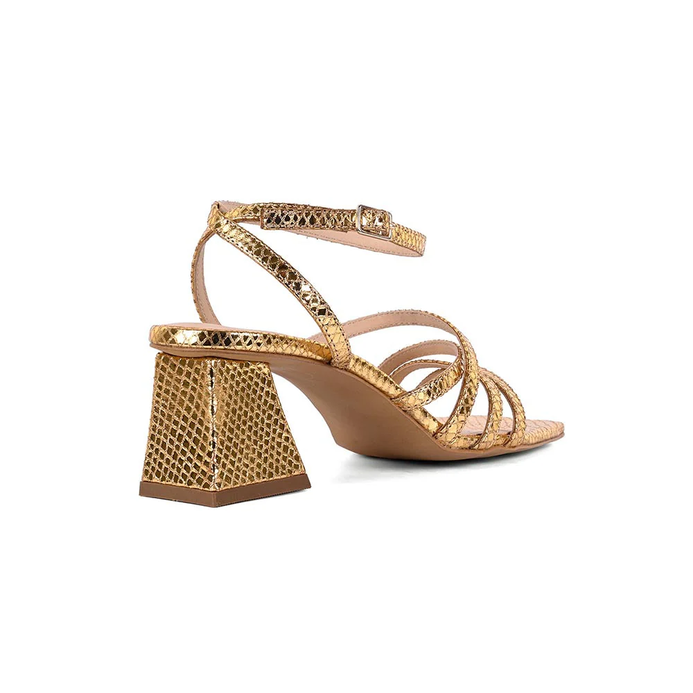 Vanilla Moon Women Gold Heel Sandals - Image 4