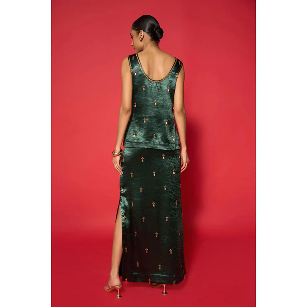 Verb Green Prina Embroidered Skirt - Image 2