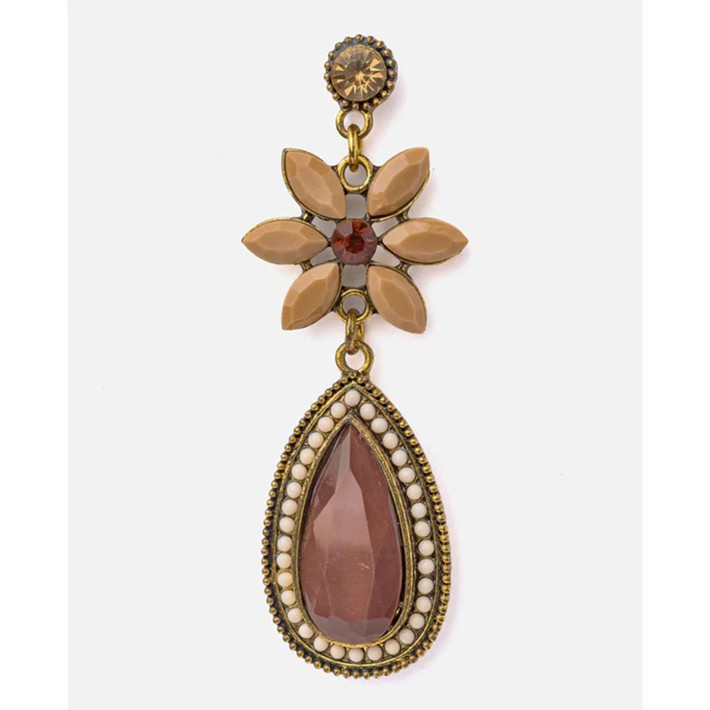 VIVINIA By Vidhi Mehra Florence Brown Womens Drop Earrings - Image 3