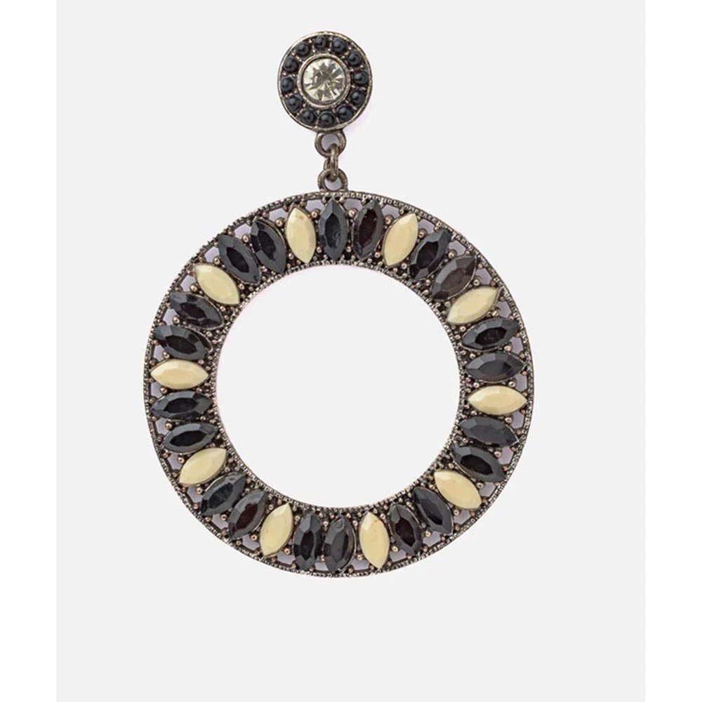 VIVINIA By Vidhi Mehra Florence Silver Plated Black Womens Dangle Earrings - Image 3