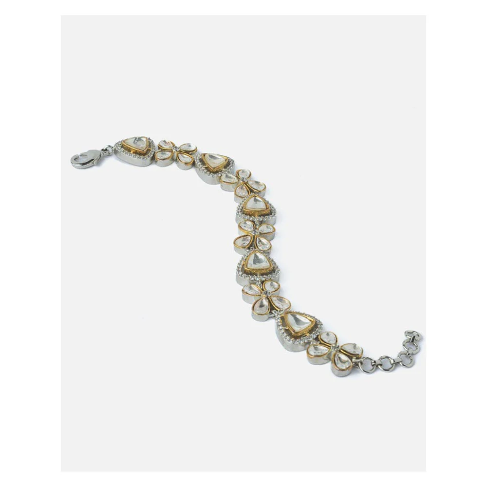 VIVINIA By Vidhi Mehra Silver Plated Kundan Polki Womens Bracelet - Image 3