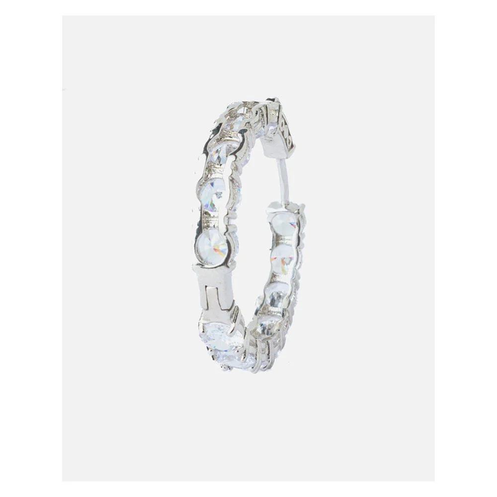 VIVINIA By Vidhi Mehra Silver Plated Womens Hoop Earrings - Image 3