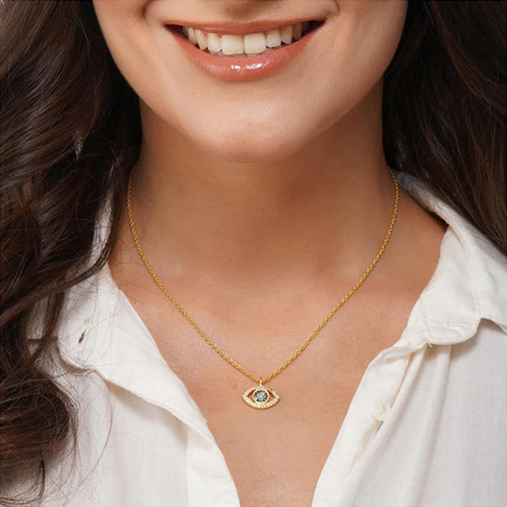 ZARIIN Sparkling Evil Eye Necklace