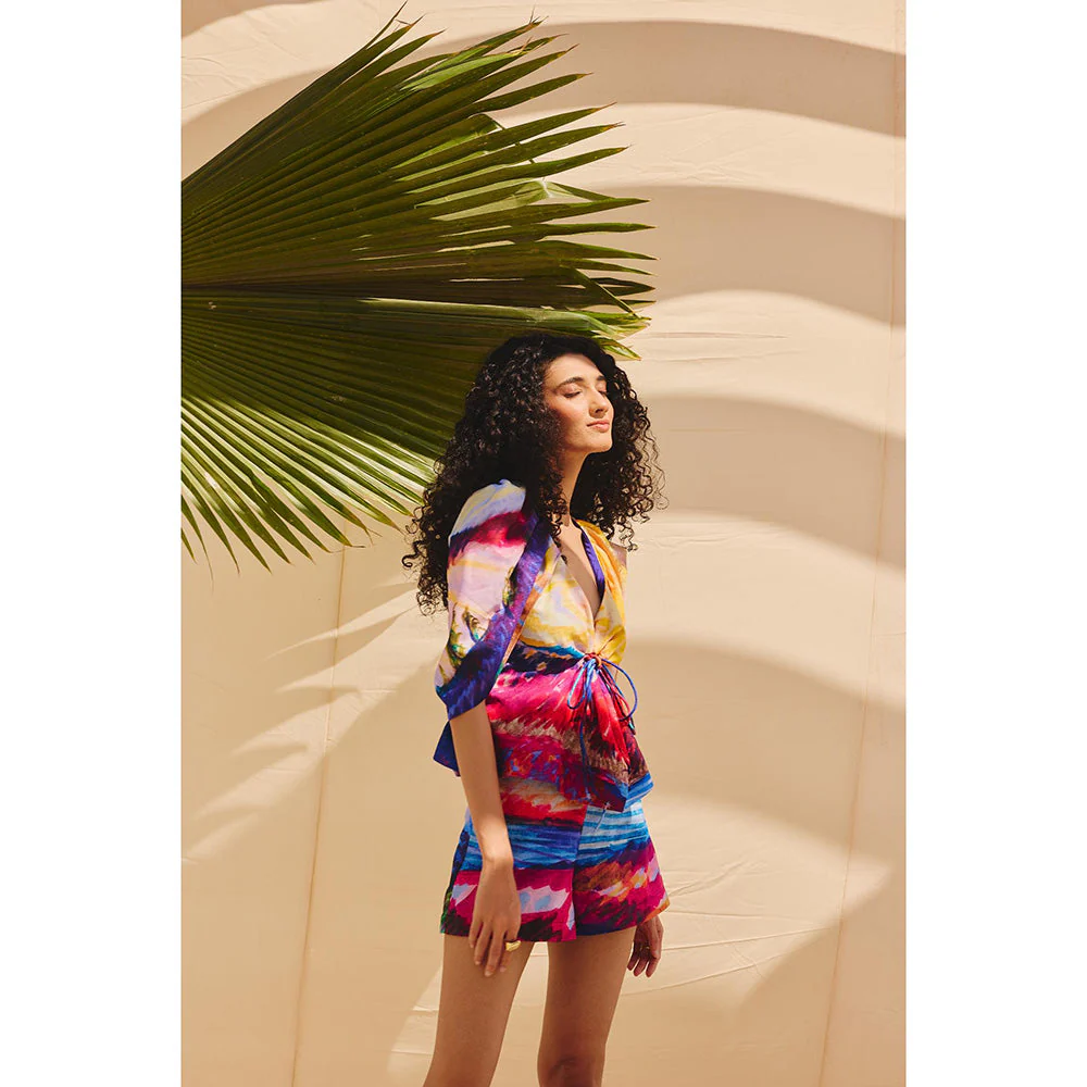 Zip by Payal & Zinal Chromatic Drift Printed Top - Image 2