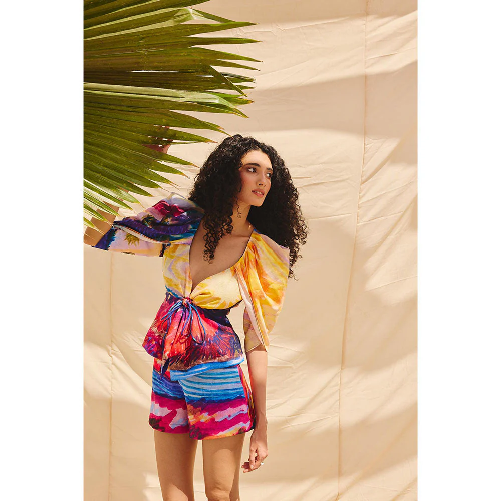 Zip by Payal & Zinal Chromatic Drift Printed Top - Image 3