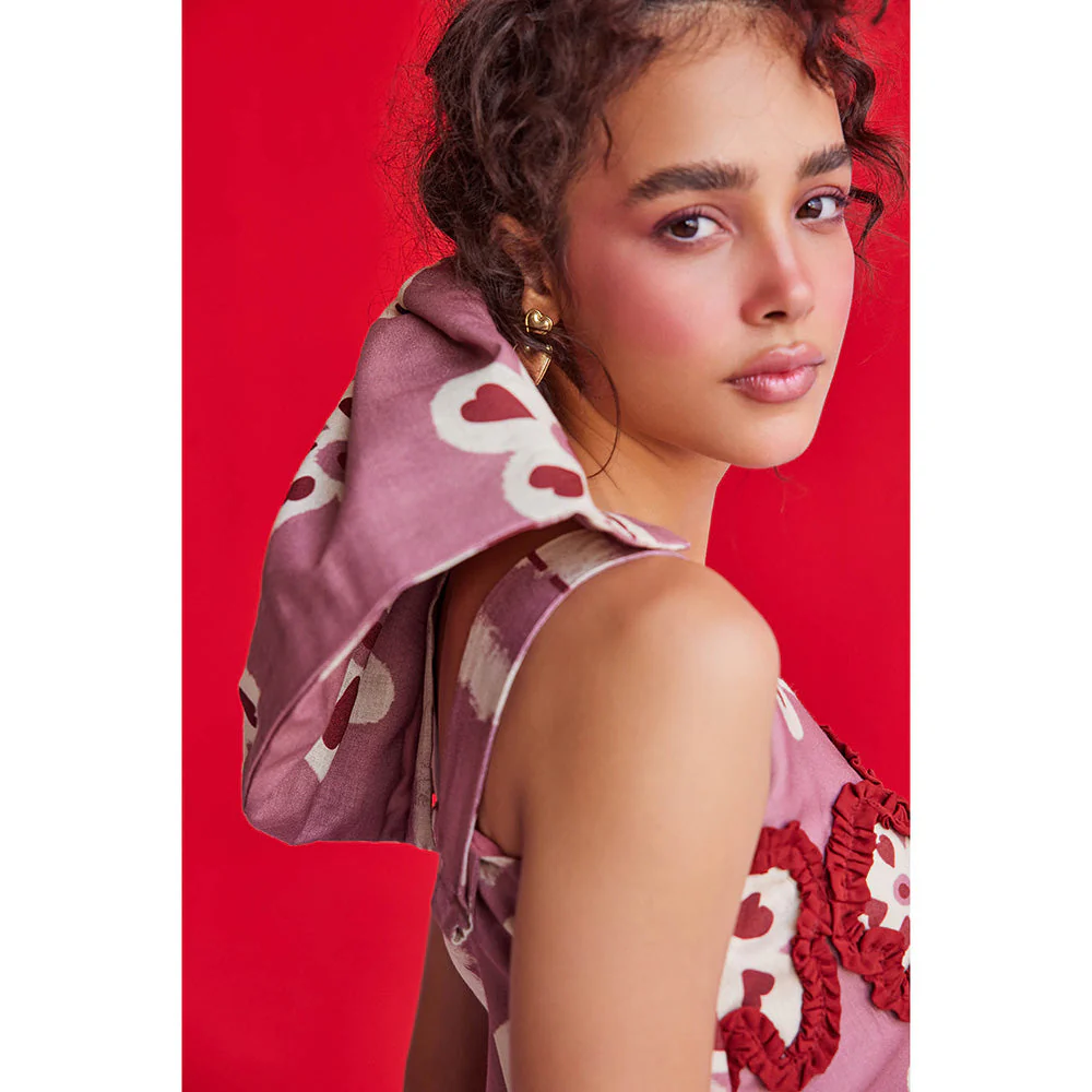 Zip by Payal & Zinal Hearts Unlocked Scarlet Berry Co-Ord (Set of 2) - Image 2