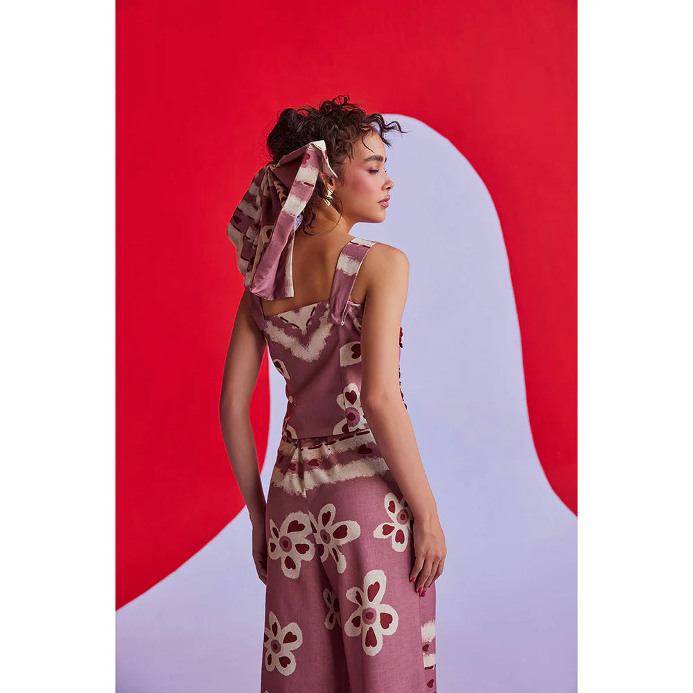 Zip by Payal & Zinal Hearts Unlocked Scarlet Berry Co-Ord (Set of 2) - Image 3